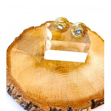 Ασημένια Σκουλαρίκια επίχρυσα με ζιργκόν (SE27)